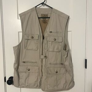 Vintage 90s LL Bean Safari Photography Outdoor Fishing Vest Utility Mens XXL 2XL